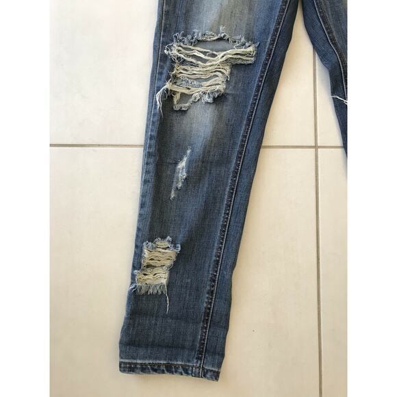 One Teaspoon Awesome Baggies Distressed Crop Jeans - Picture 4 of 11